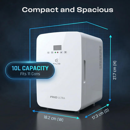 KILIG Frio Mini Fridge | Portable Cooler & Warmer | 240V AC & 12V DC Power for Home & Car | Smart Temperature Control | Perfect for Food & Beverages, Travel, Skincare, Medicine | White (Frio)