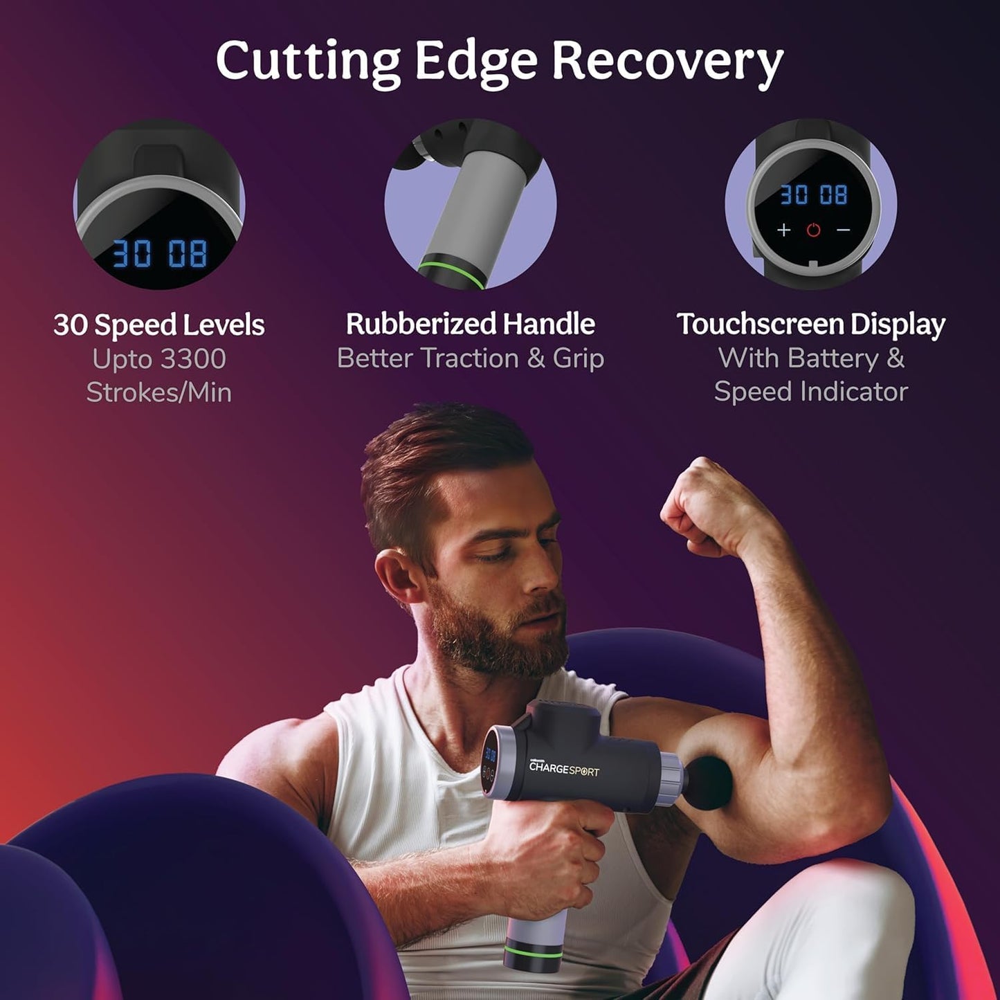 Caresmith Charge Boost Massage Gun | Body Massager | Massager Machine for Pain Relief for Men and Women | Deep Tissue Massager