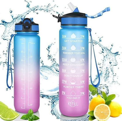 Unbreakable Motivational Water Bottle with Time Marker