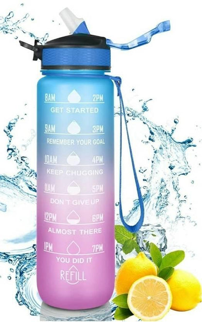 Unbreakable Motivational Water Bottle with Time Marker