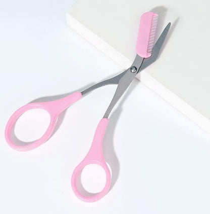 Stainless Steel Eyebrow Shaping Scissors with Comb