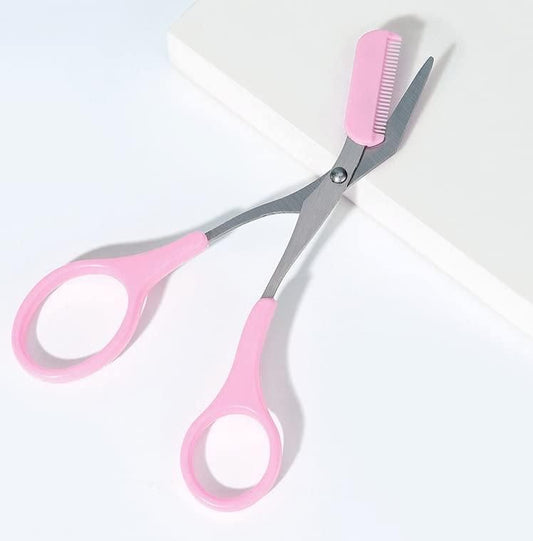 Stainless Steel Eyebrow Shaping Scissors with Comb