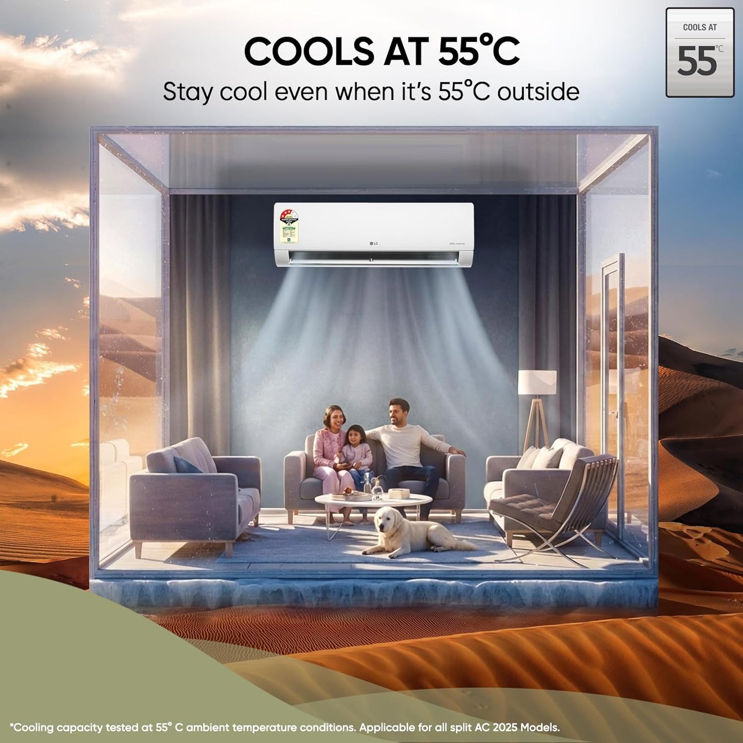 LG 1 Ton 5 Star Dual Inverter Split AC (Copper, AI Convertible 6-in-1 Cooling, Faster Cooling & Energy Saving, 4 Way Air Swing, HD Filter with Anti-Virus Protection, Viraat Mode, US-Q14ENZE, White)