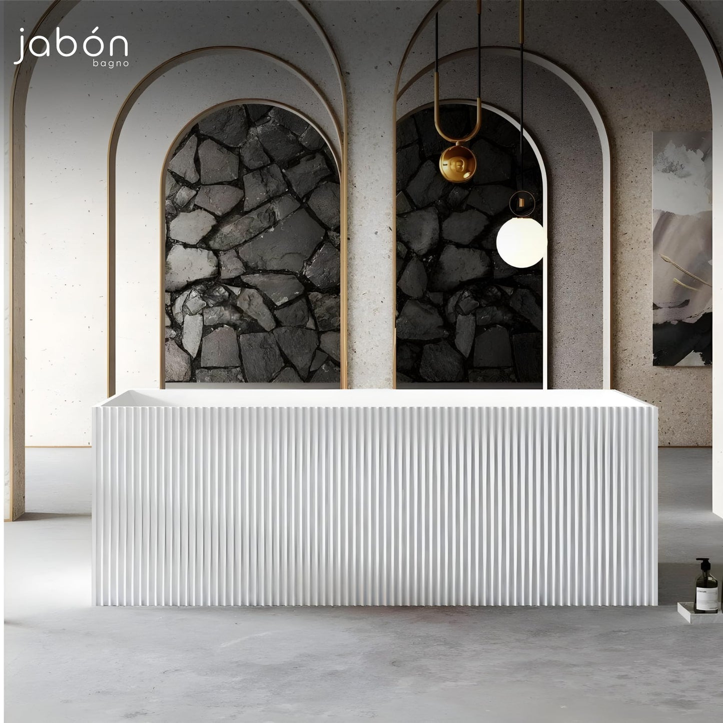 TAISOR Freestanding Bathtub 150 cm – White Glossy Acrylic Soaking Tub with Overflow Drain, Brass Pop-Up Waste & Waste Pipe, 6-Layer Reinforced Standalone Bath Tub