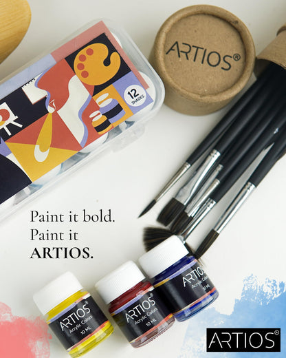 ARTIOS Painting Kit for Artists - 108 Pcs Painting Set for Adults and Kids with Professional Paint Brush Set, Acrylic Paints, Canvas Boards, Easels & Wooden Palette