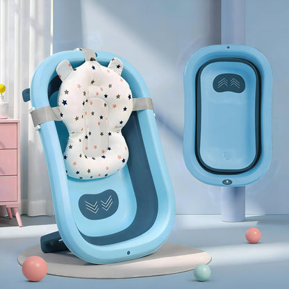 StarAndDaisy Bath Tub for Baby 0-5 Years/Foldable Bath tub for Kids with Cushion, Space Saving Design, Newborn Baby Folding Bathing Tub Girls & Boys, Easy to Store- Grey