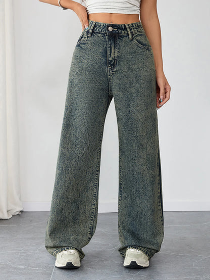 👖 Chic Wide-Leg Vintage Denim Jeans ✨