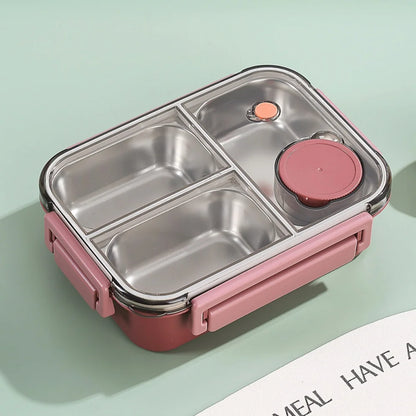 Stainless Steel Lunch Box 🍱 | 3-Compartment Leakproof Tiffin