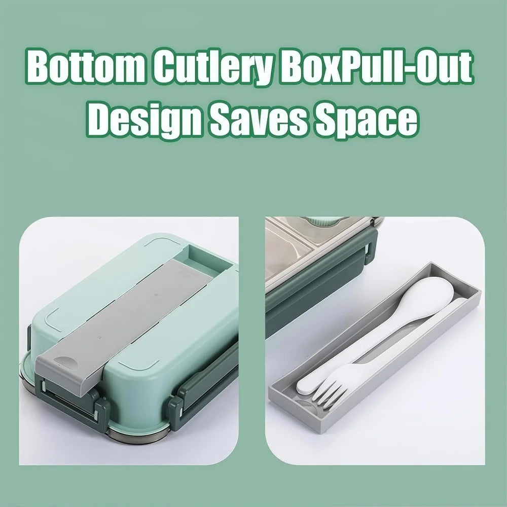 Stainless Steel Lunch Box 🍱 | 3-Compartment Leakproof Tiffin