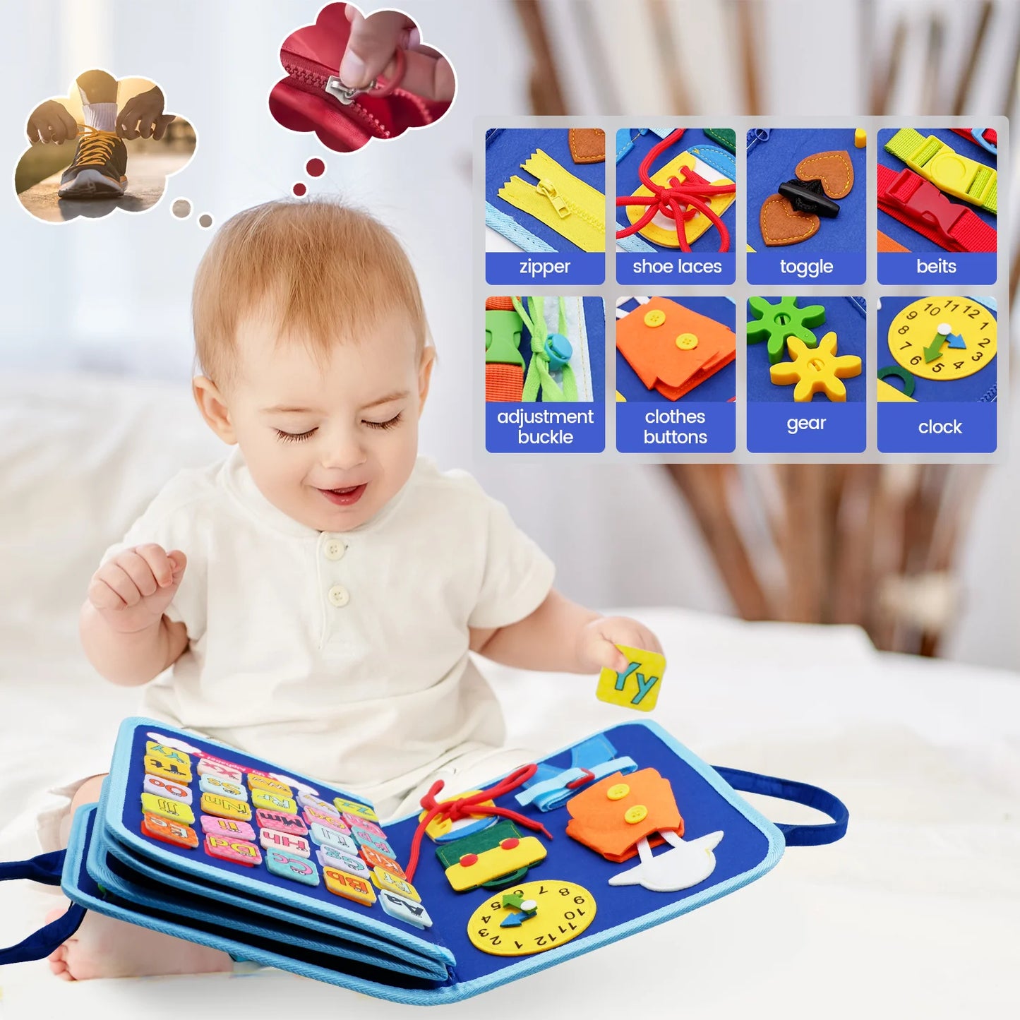 Montessori Busy Board Sensory Learning Toy