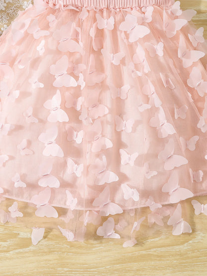 Summer Toddler Girls Butterfly Mesh Dress | Elegant Sleeveless Princess Cami Dress for Baby Girls