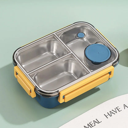 Stainless Steel Lunch Box 🍱 | 3-Compartment Leakproof Tiffin