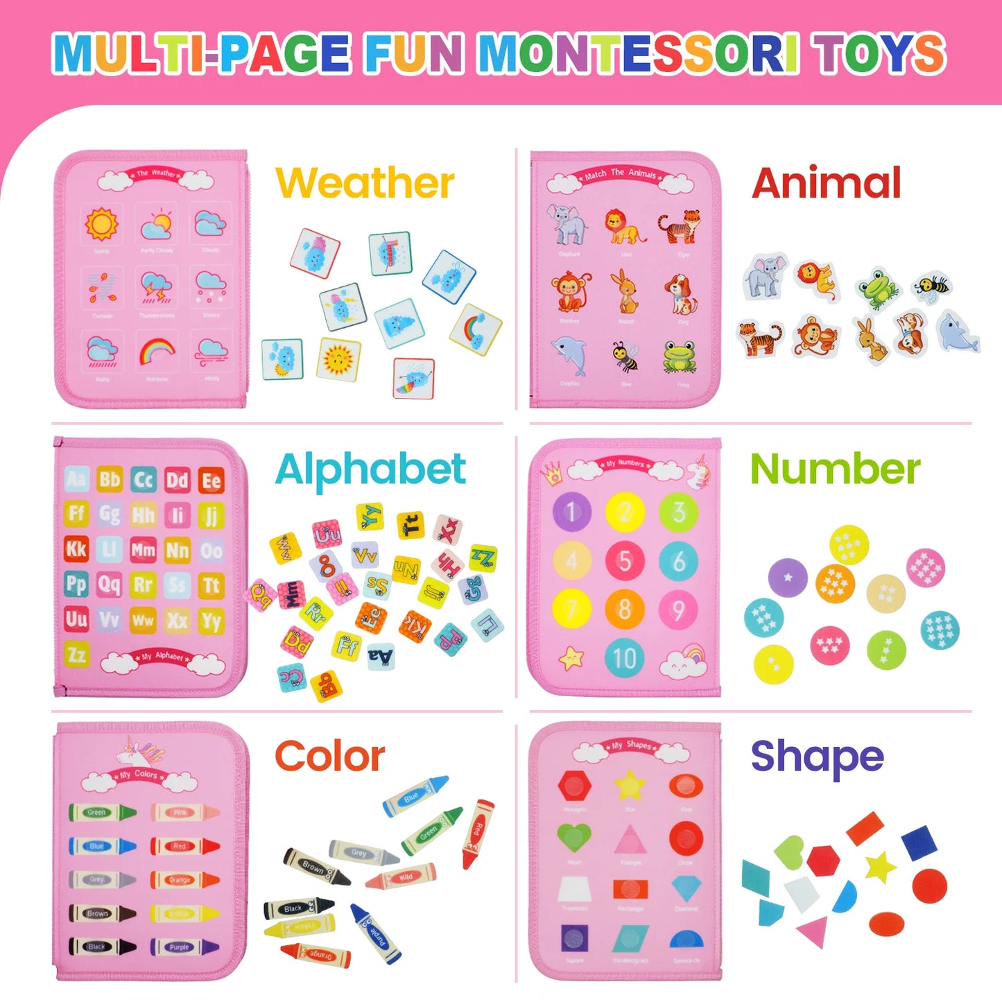 Montessori Busy Board Sensory Learning Toy