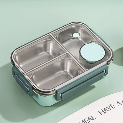 Stainless Steel Lunch Box 🍱 | 3-Compartment Leakproof Tiffin