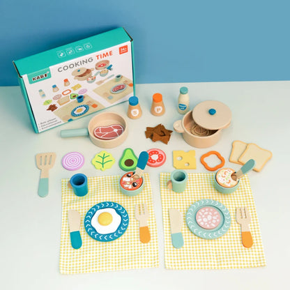 Glomexia Wooden Kids Kitchen Set – 36 PCS