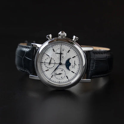 Glomexia Vintage Moonphase Chronograph Watch ⌚