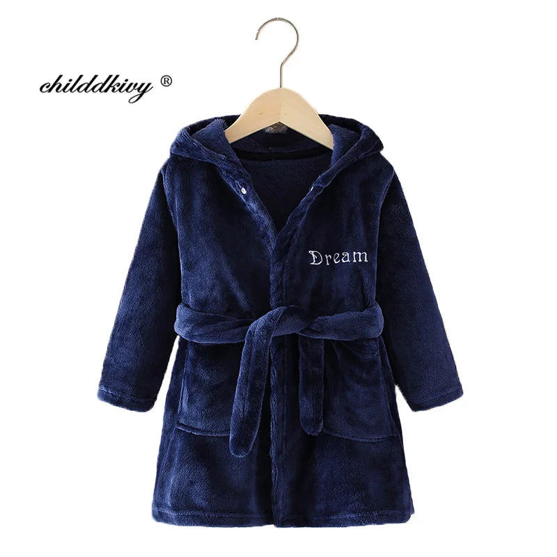 Premium Kids Flannel Hooded Pajama Robe (2–8Y)