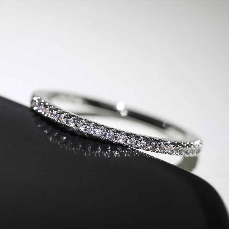 Minimalist CZ Wedding Ring for Women