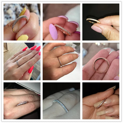 Minimalist CZ Wedding Ring for Women