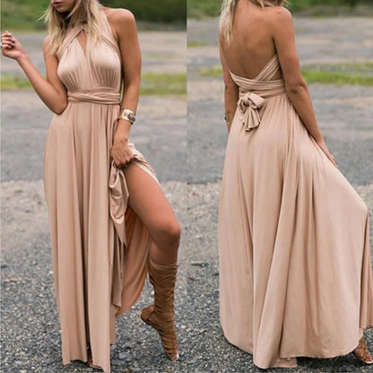 Women’s Multiway Wrap Maxi Dress – Convertible Boho Party Gown