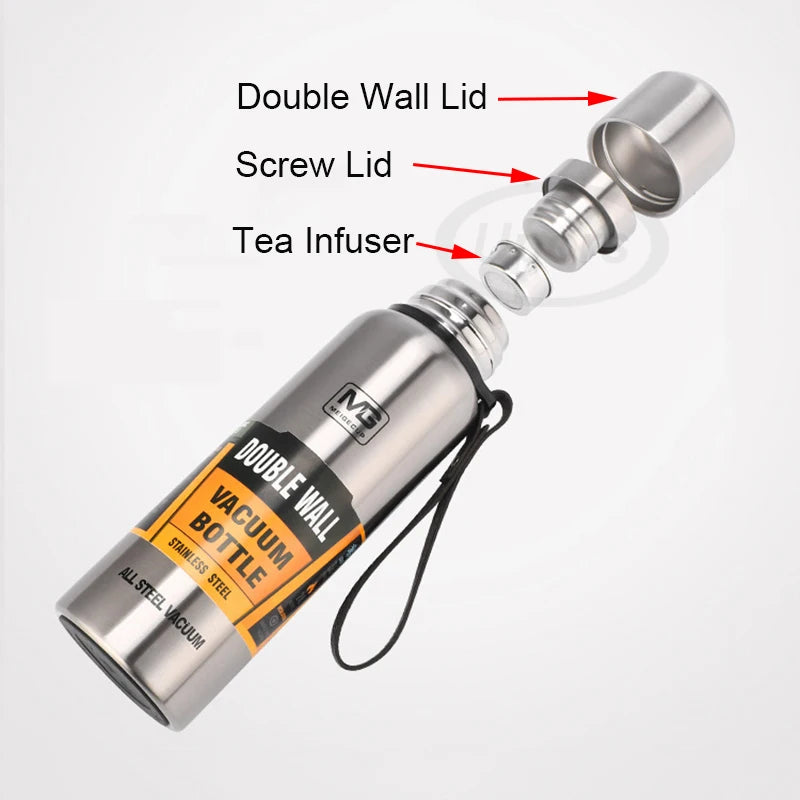 Glomexia Insulated Stainless Steel Thermos Bottle – 500ml to 1500ml