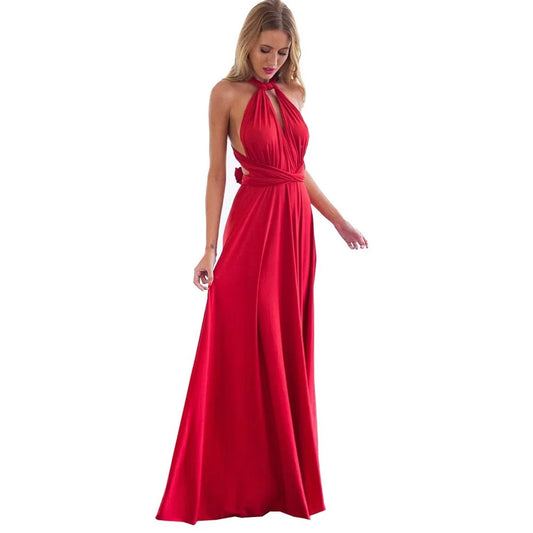 Women’s Multiway Wrap Maxi Dress – Convertible Boho Party Gown