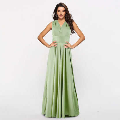Women’s Multiway Wrap Maxi Dress – Convertible Boho Party Gown