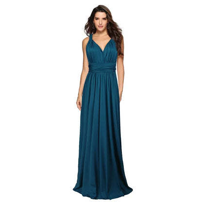 Women’s Multiway Wrap Maxi Dress – Convertible Boho Party Gown