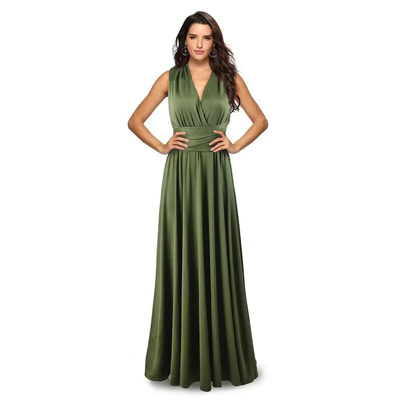 Women’s Multiway Wrap Maxi Dress – Convertible Boho Party Gown
