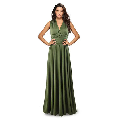 Women’s Multiway Wrap Maxi Dress – Convertible Boho Party Gown