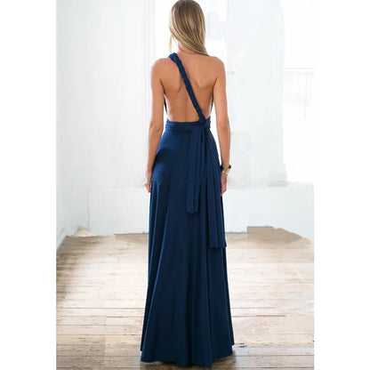 Women’s Multiway Wrap Maxi Dress – Convertible Boho Party Gown