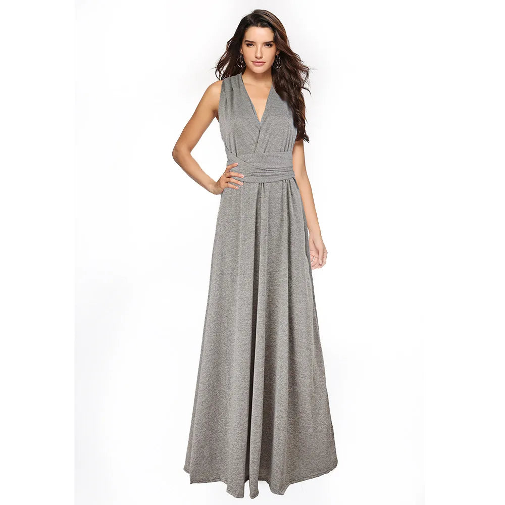 Women’s Multiway Wrap Maxi Dress – Convertible Boho Party Gown