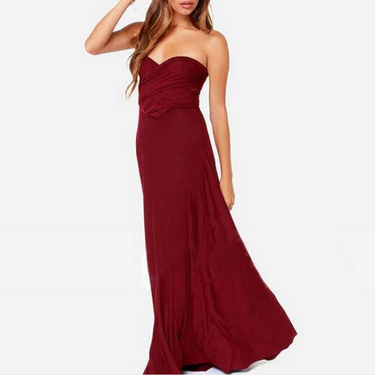 Women’s Multiway Wrap Maxi Dress – Convertible Boho Party Gown
