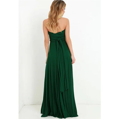 Women’s Multiway Wrap Maxi Dress – Convertible Boho Party Gown