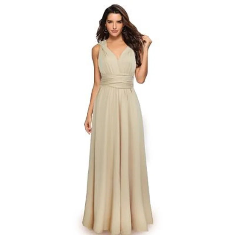 Women’s Multiway Wrap Maxi Dress – Convertible Boho Party Gown