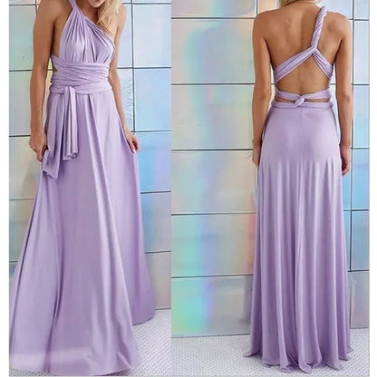 Women’s Multiway Wrap Maxi Dress – Convertible Boho Party Gown