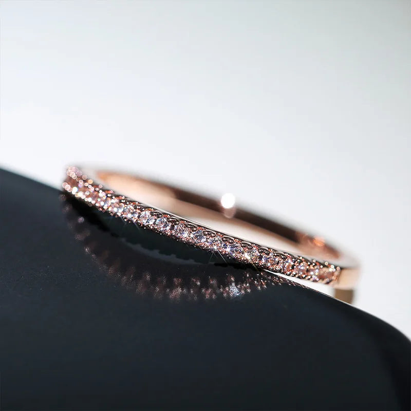 Minimalist CZ Wedding Ring for Women