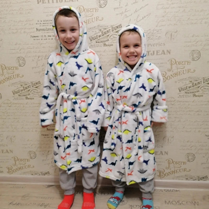 Premium Kids Flannel Hooded Pajama Robe (2–8Y)