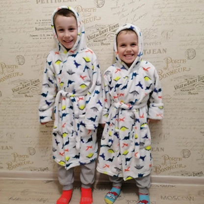 Premium Kids Flannel Hooded Pajama Robe (2–8Y)