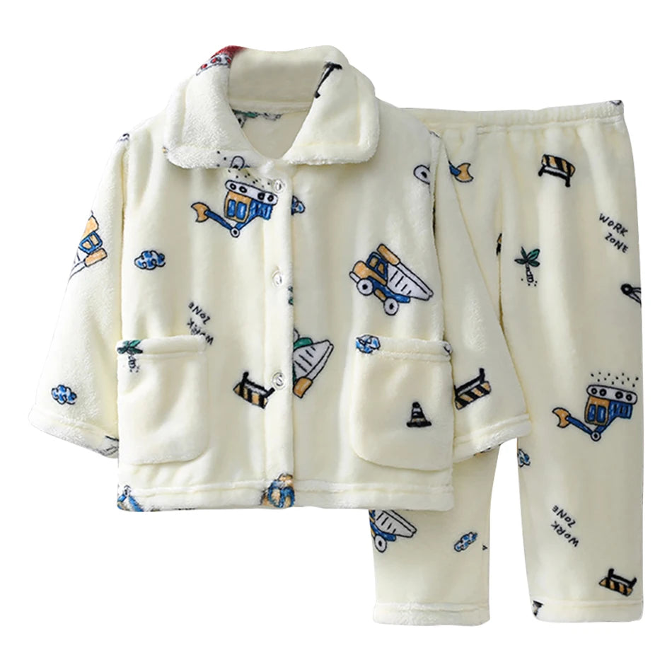 Premium Kids Coral Fleece Winter Pajama Set
