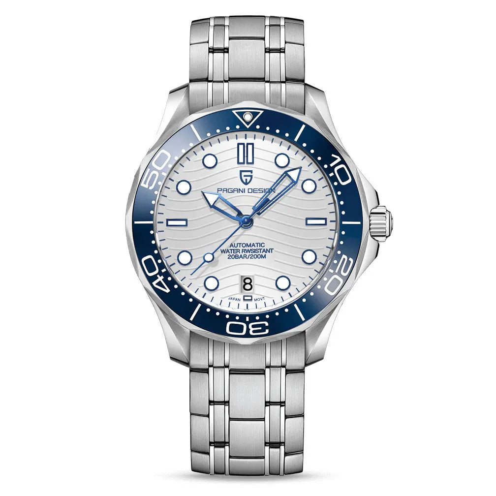 Men’s Automatic Diving Watch – Blue Dial Mechanical Wristwatch
