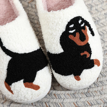 Plush Dachshund Slippers 🐾❄️