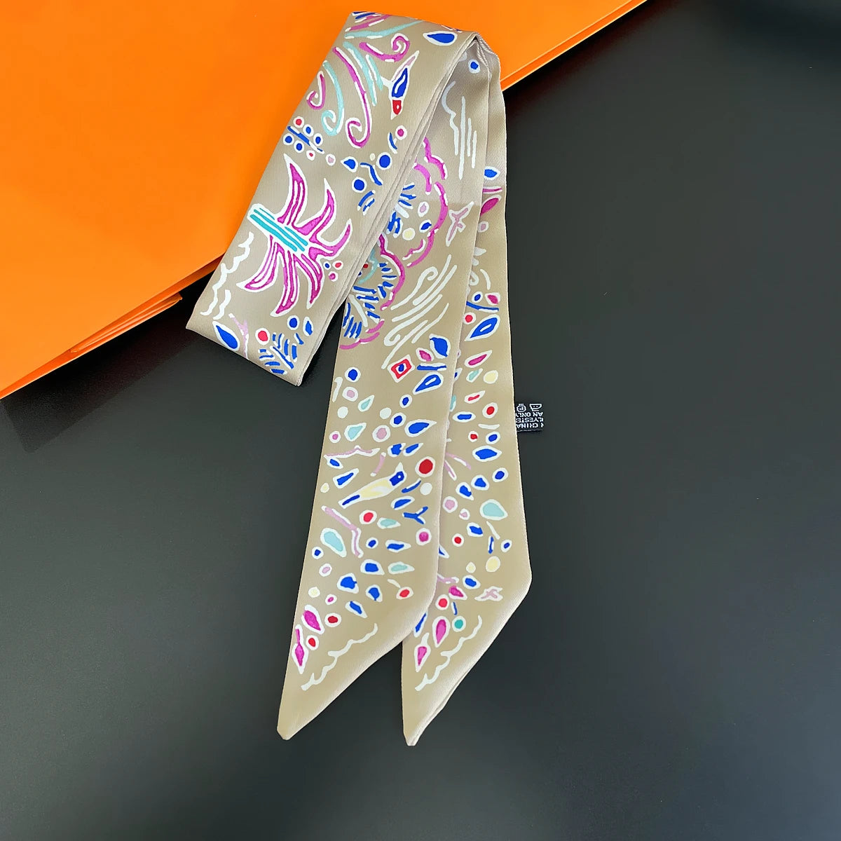 🧣 Glomexia Silk Print Hair Scarf – Elegant Women Fashion Wrap ✨