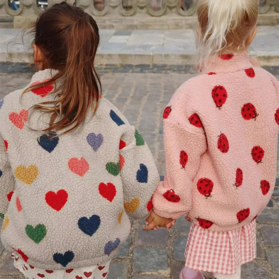 Premium Lambswool Kids Winter Jacket | Warm Cherry Coat | GLOMEXIA