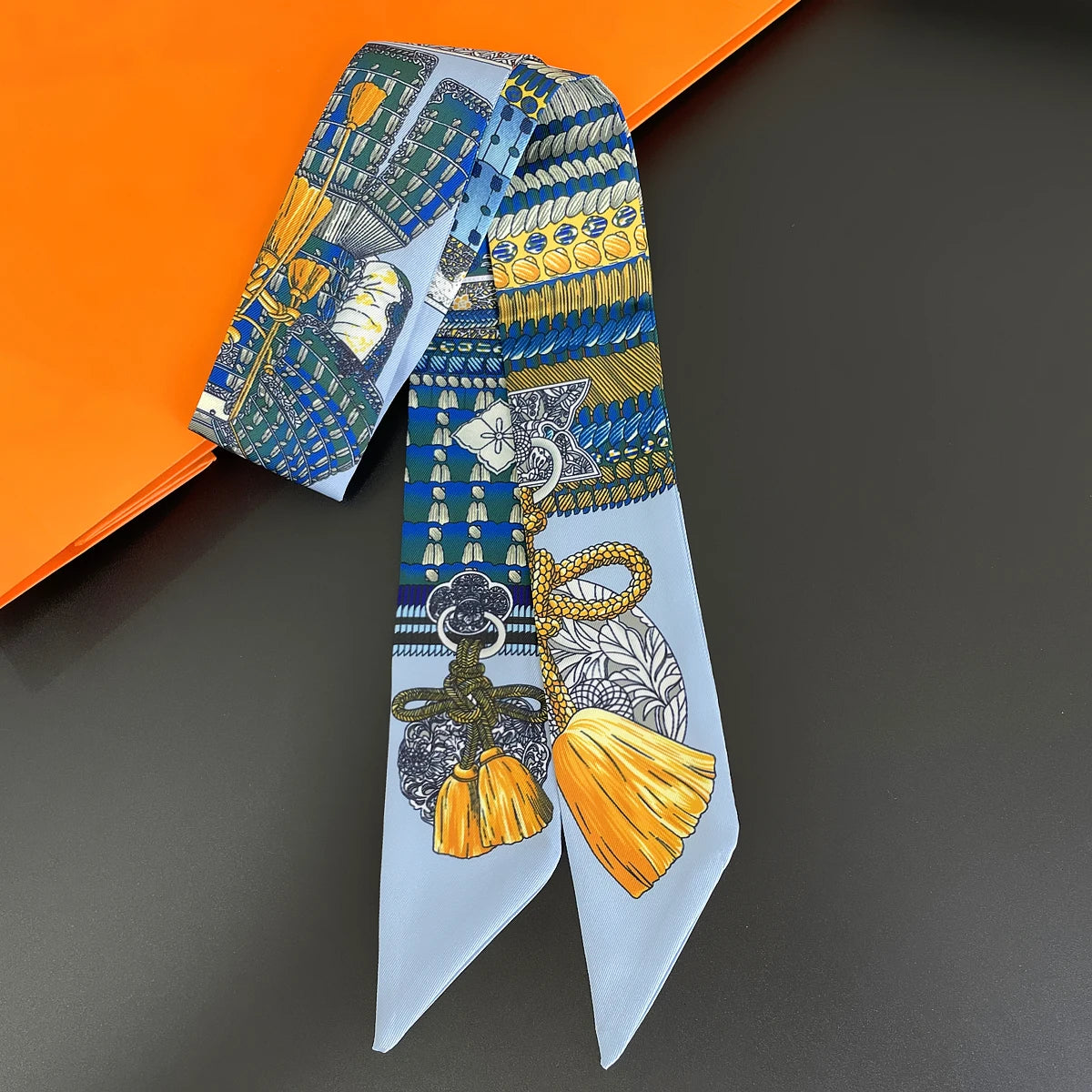 🧣 Glomexia Silk Print Hair Scarf – Elegant Women Fashion Wrap ✨