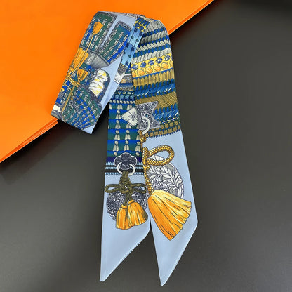🧣 Glomexia Silk Print Hair Scarf – Elegant Women Fashion Wrap ✨