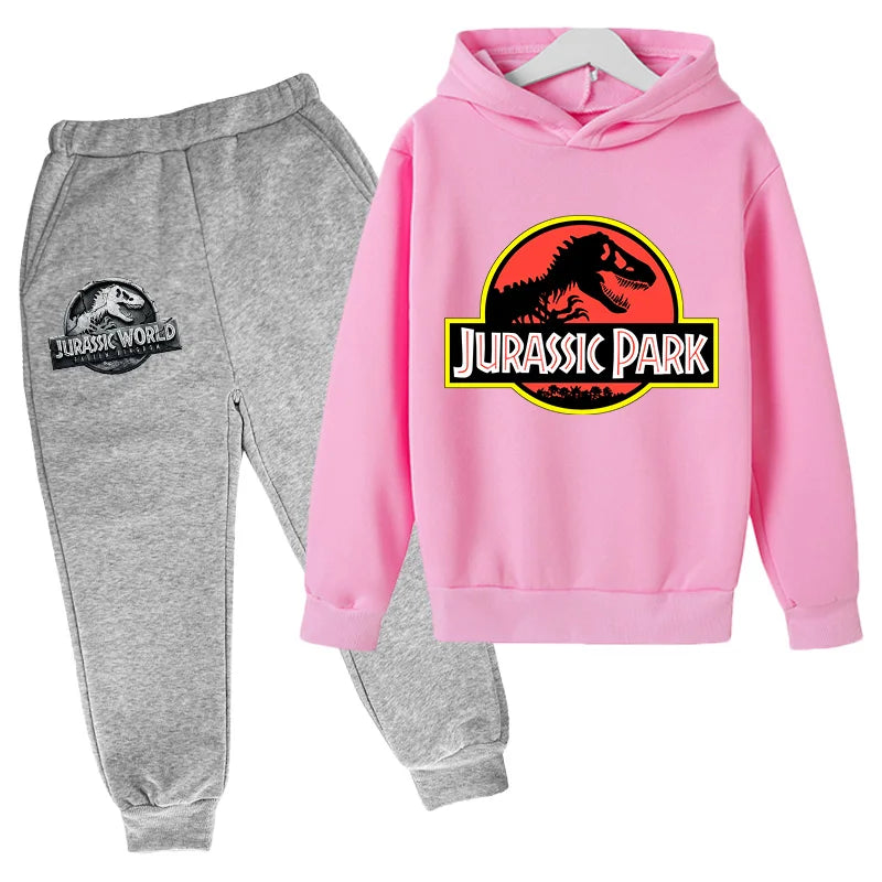 🦖 Jurassic World Boys Tracksuit Set – 2PCS Top & Trousers