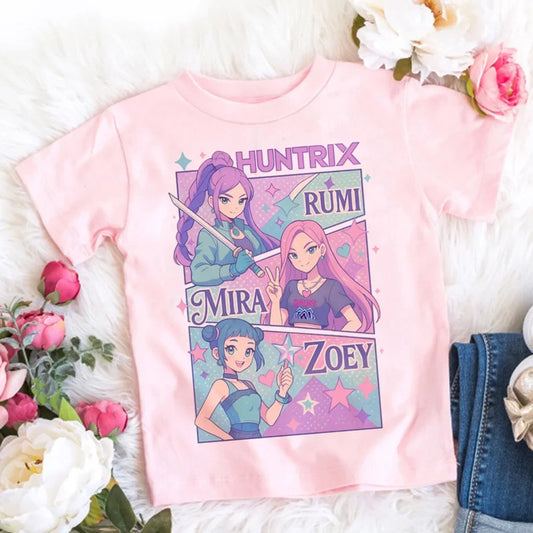 🧒🎤 Kids Anime Style Cartoon T-Shirt 👕✨