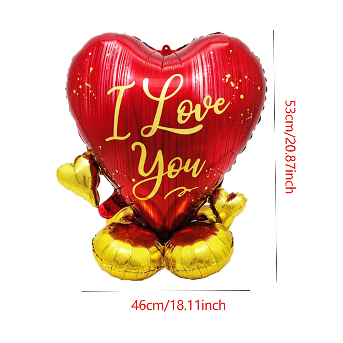 Large Kiss Me Love Heart Foil Balloon Stand