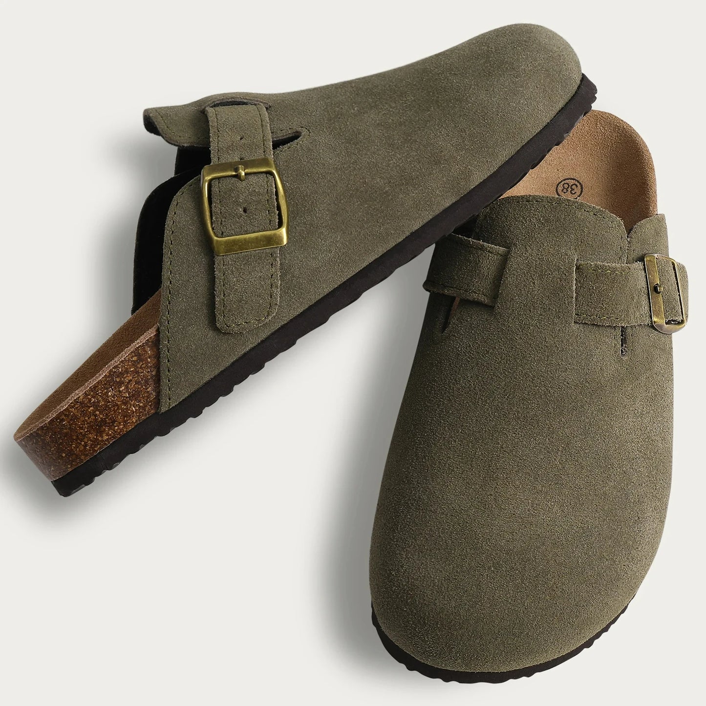 🥿 Suede Cork Clogs – Arch Support Comfort Mules (Unisex)